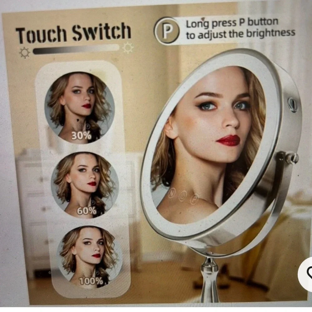 Magnifying 9” Make-Up Lighted Mirror NIB!